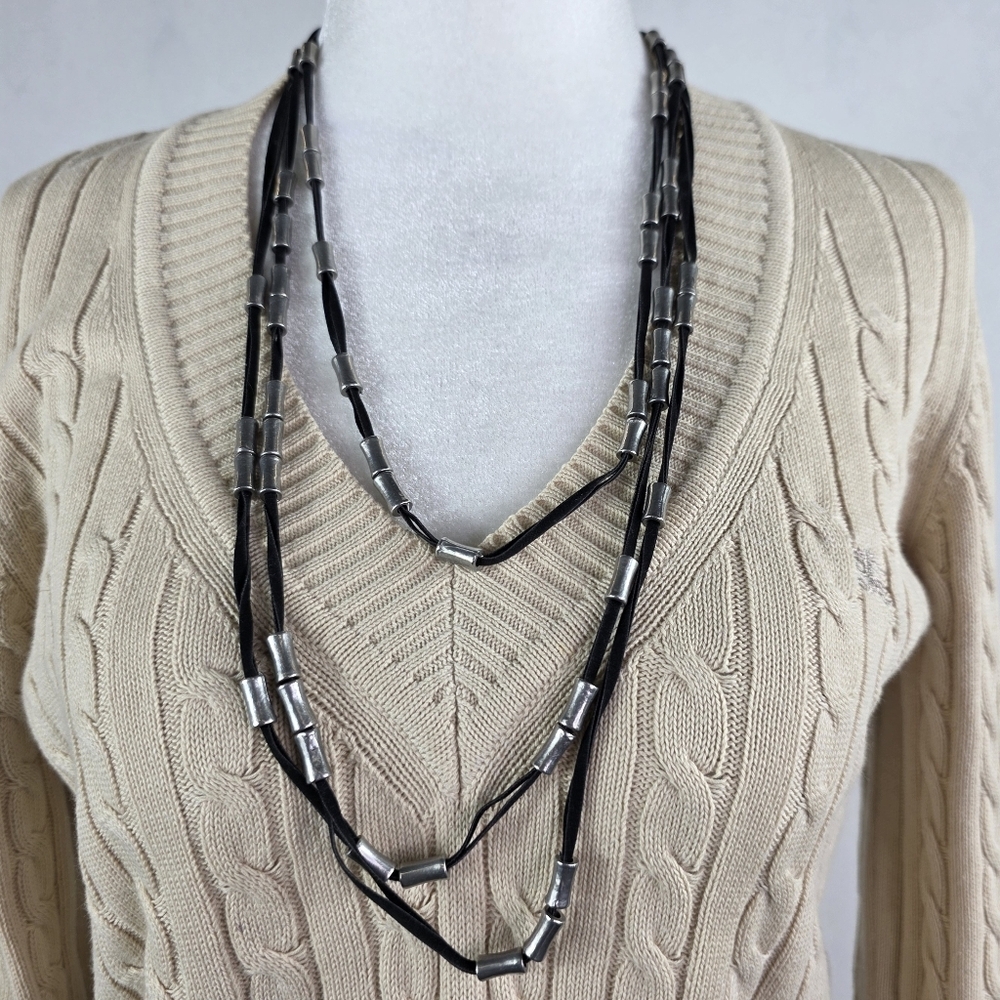 Sarah Pacini stainless suede Layered necklace